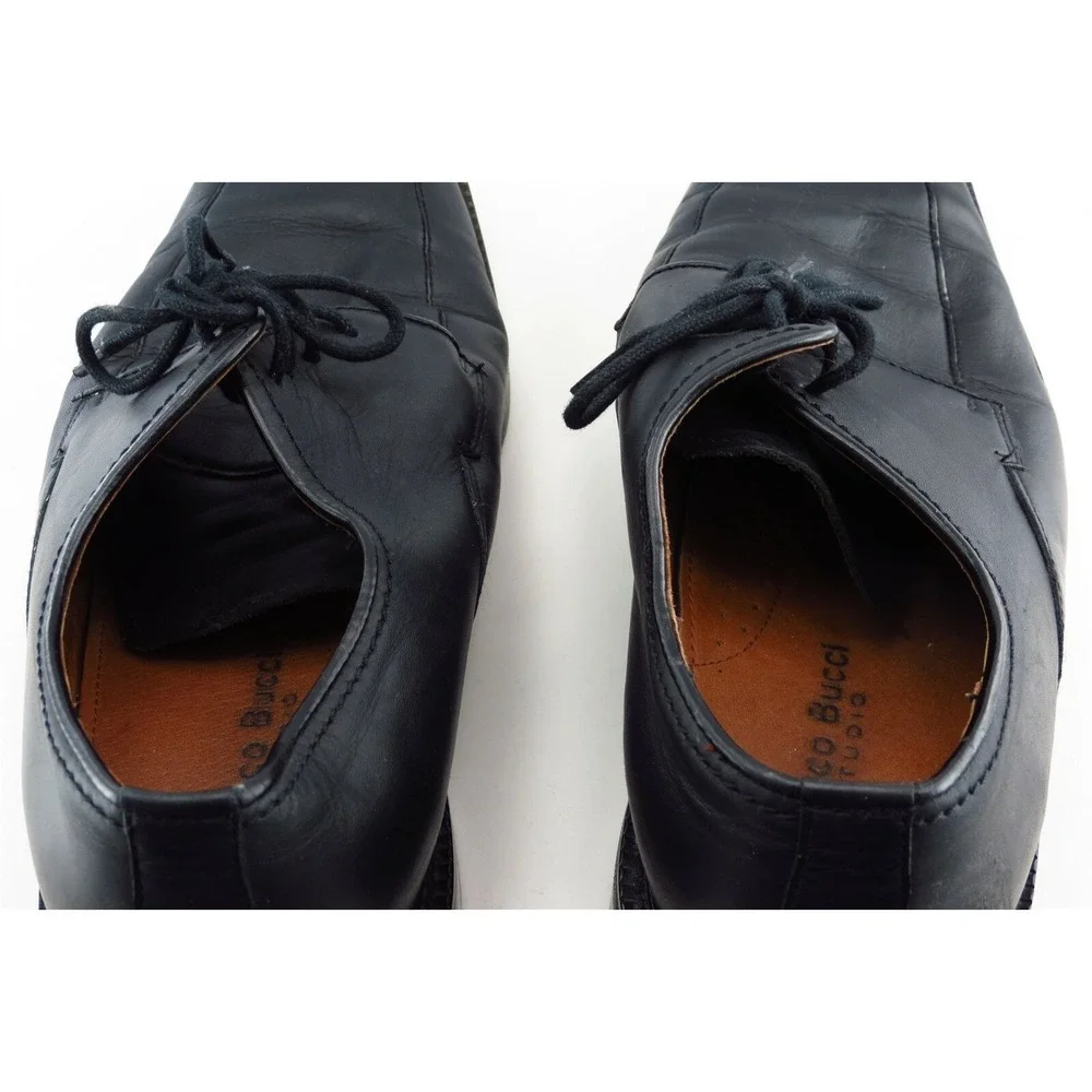 Bacco Bucci Shoes Size 9.5 M Black Derby‎ Oxfords Leather Men